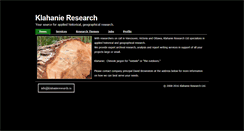 Desktop Screenshot of klahanieresearch.ca