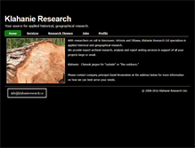 Tablet Screenshot of klahanieresearch.ca